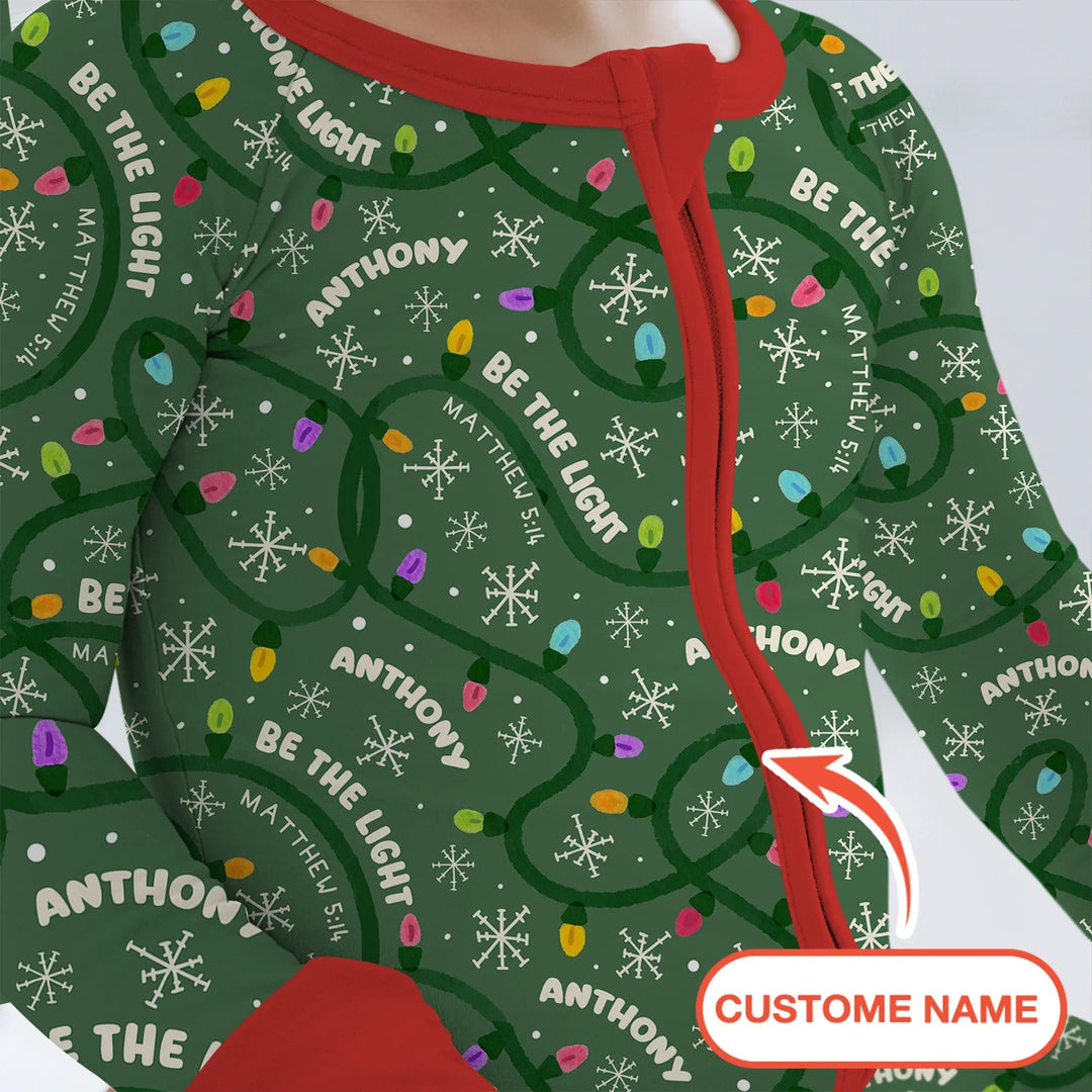 Custom Name Be The Light Christmas Convertible Zippy - Zumbamboo