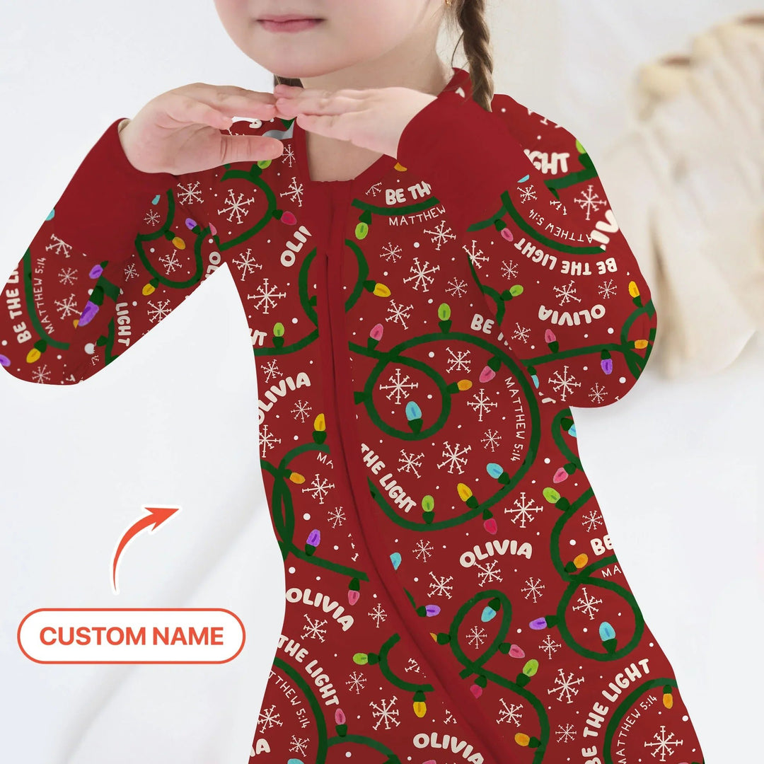 Custom Name Be The Light Christmas Convertible Zippy - Zumbamboo