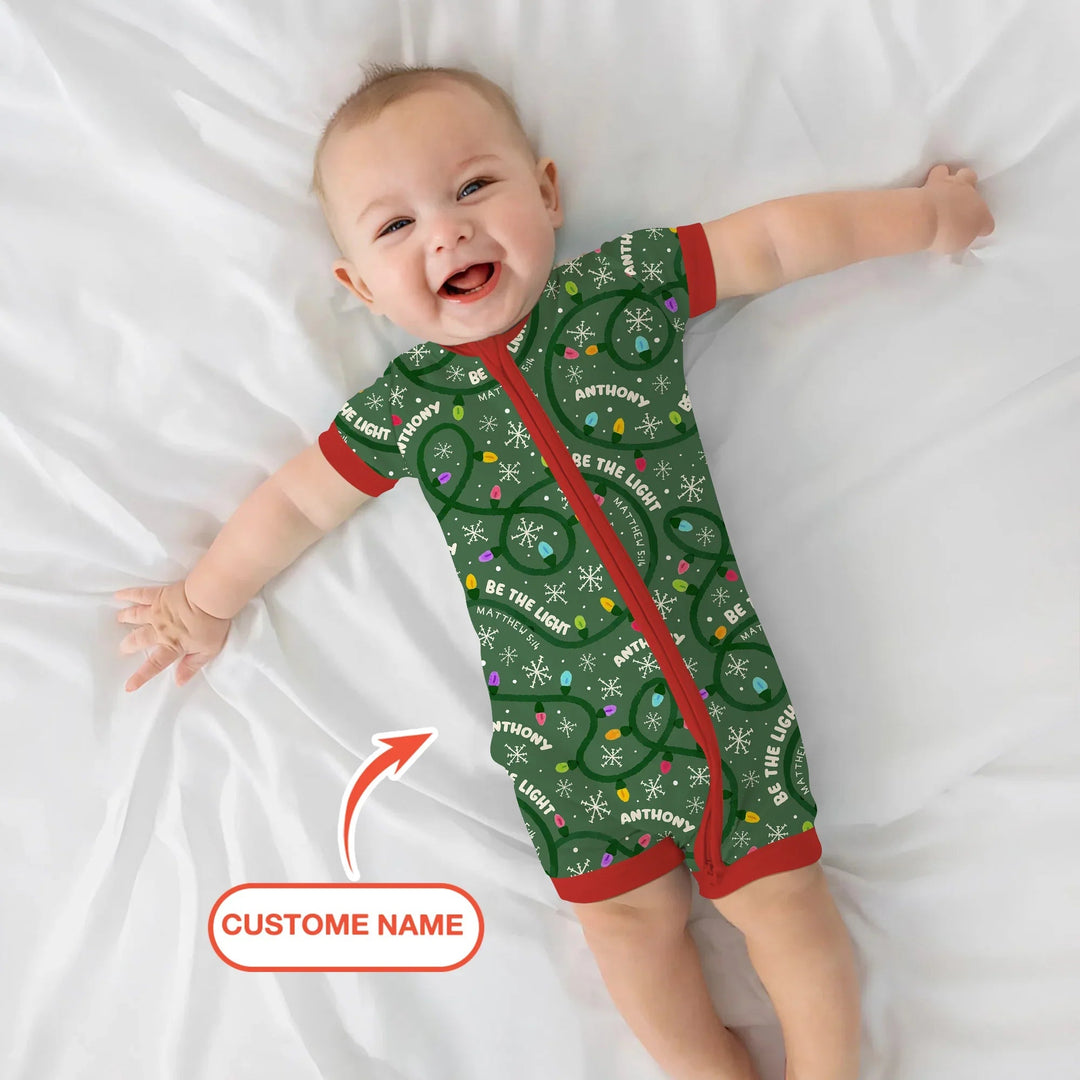 Custom Name Be The Light Christmas Shorty Zippy - Zumbamboo