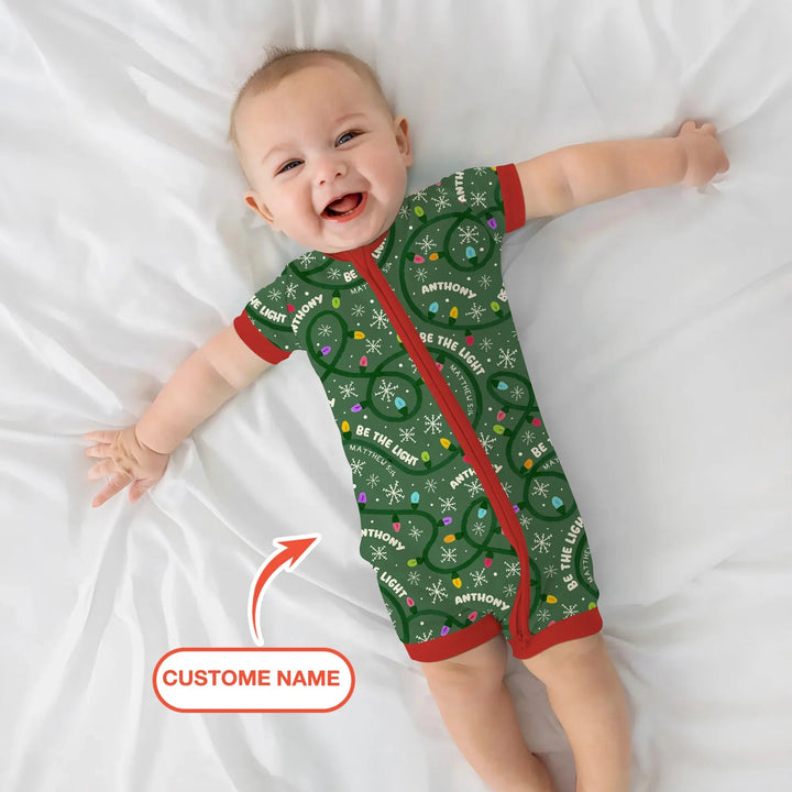 Custom Name Be The Light Christmas Shorty Zippy - Zumbamboo
