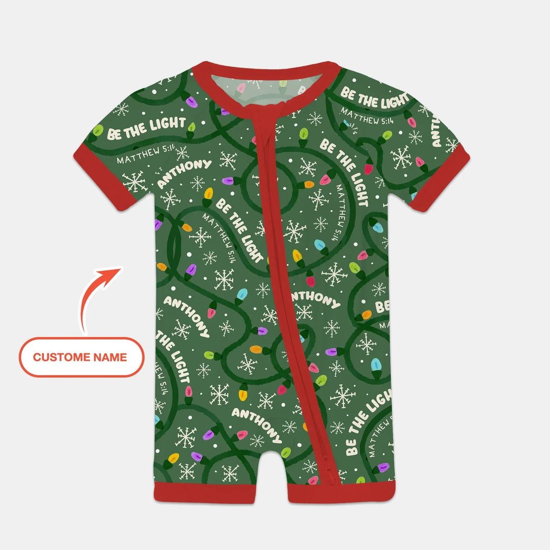 Custom Name Be The Light Christmas Shorty Zippy - Zumbamboo