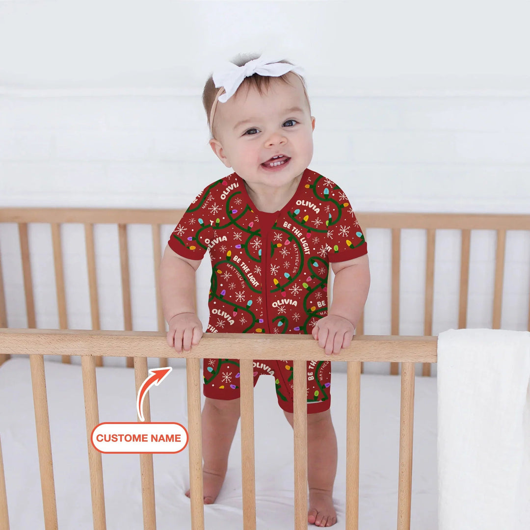 Custom Name Be The Light Christmas Shorty Zippy - Zumbamboo