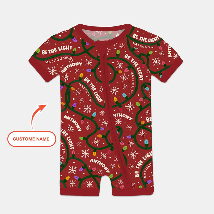 Custom Name Be The Light Christmas Shorty Zippy - Zumbamboo