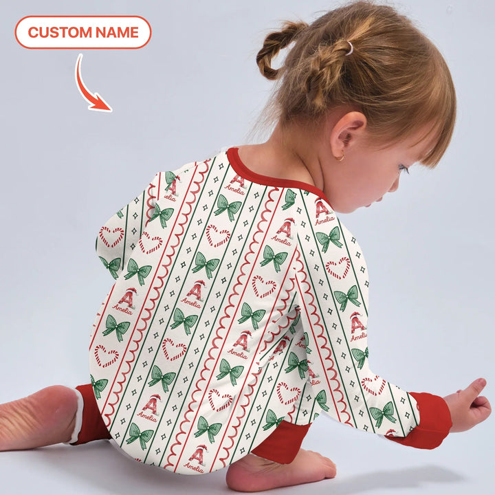 Custom Name Christmas Stripes Convertible Zippy - Zumbamboo