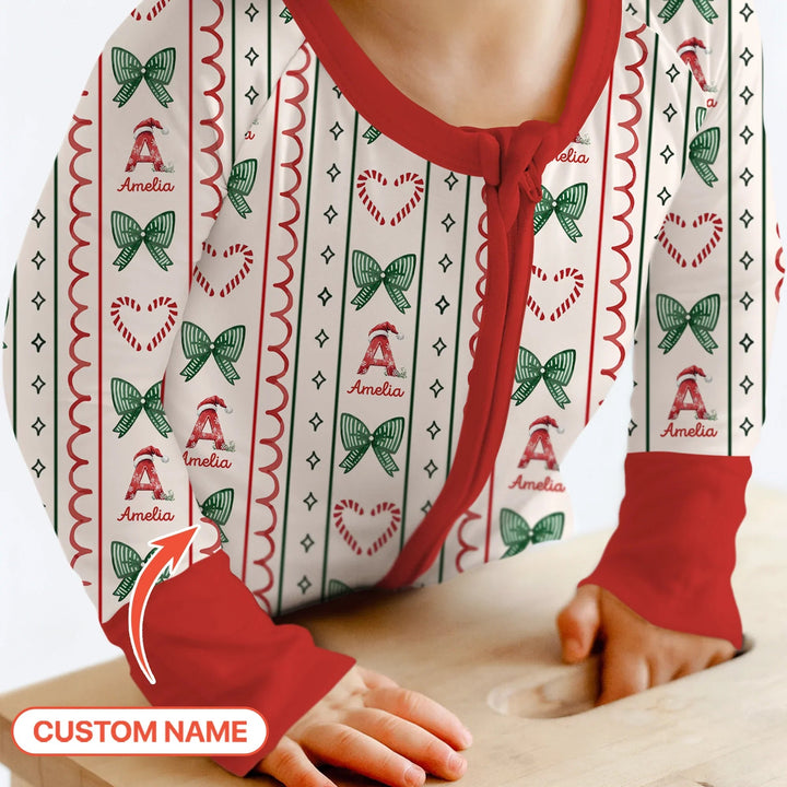 Custom Name Christmas Stripes Convertible Zippy - Zumbamboo