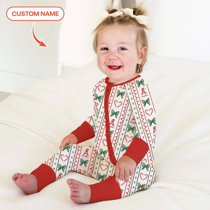 Custom Name Christmas Stripes Convertible Zippy - Zumbamboo