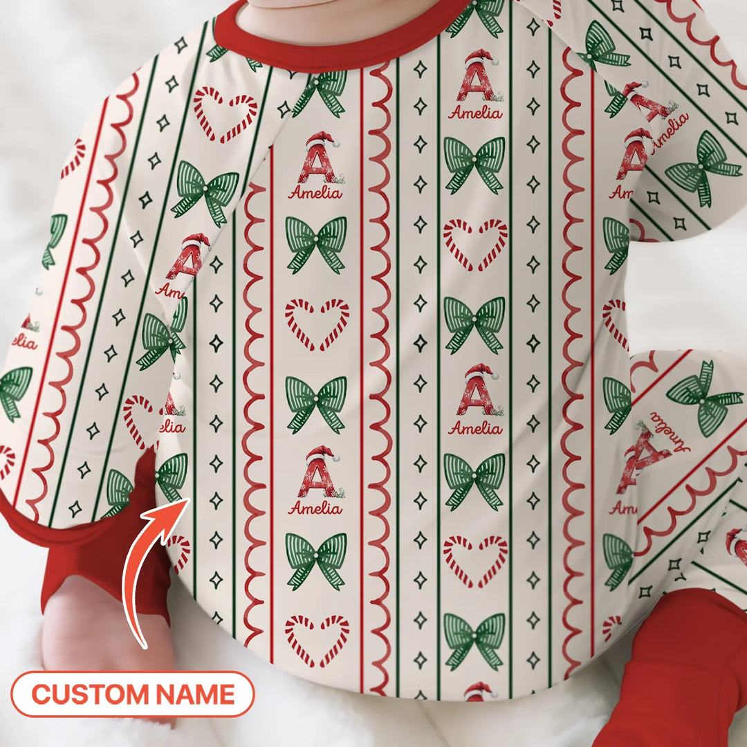 Custom Name Christmas Stripes Convertible Zippy - Zumbamboo