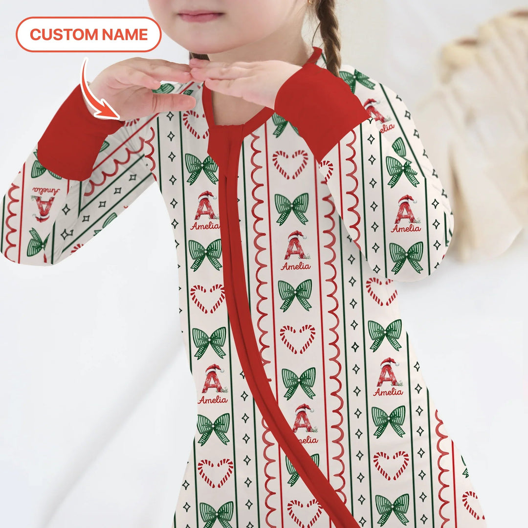 Custom Name Christmas Stripes Convertible Zippy - Zumbamboo