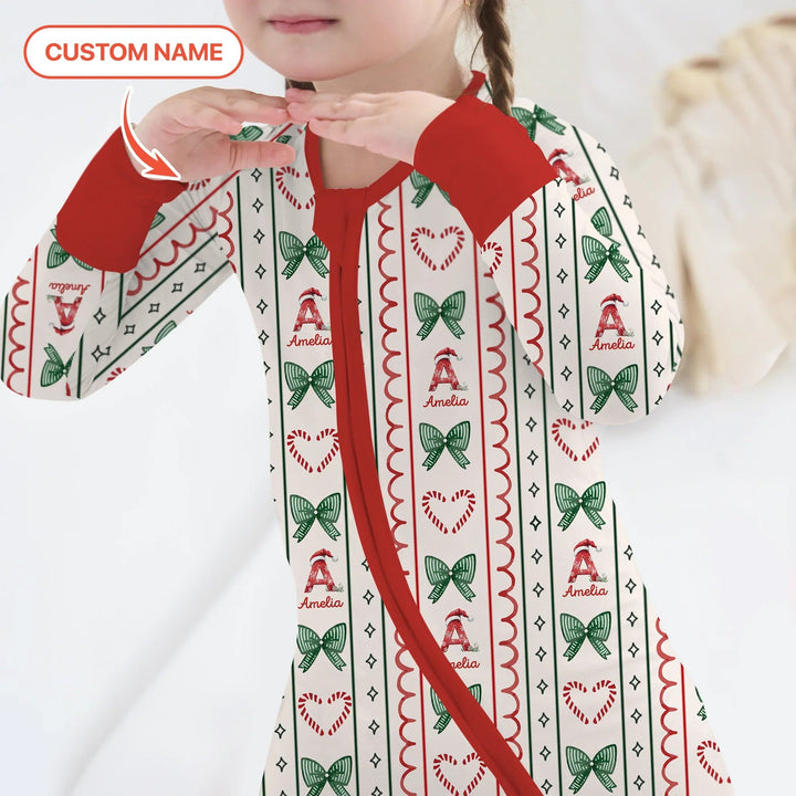 Custom Name Christmas Stripes Convertible Zippy - Zumbamboo
