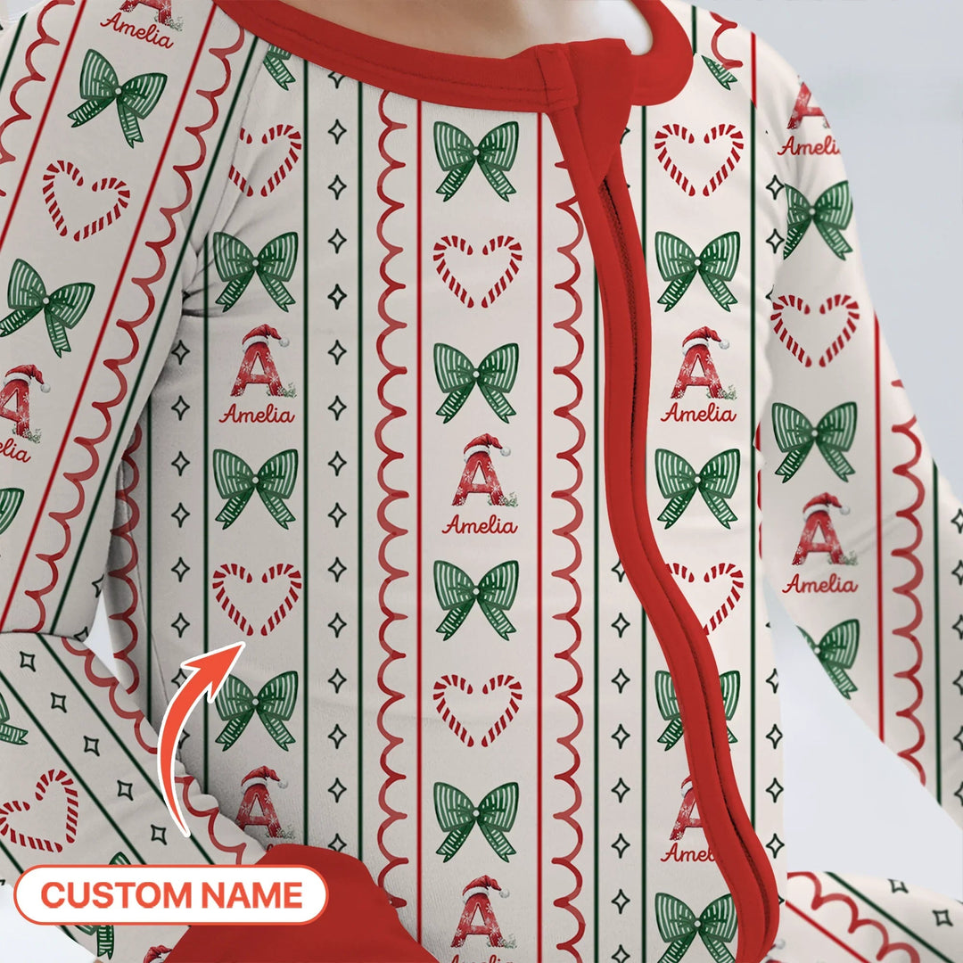 Custom Name Christmas Stripes Convertible Zippy - Zumbamboo