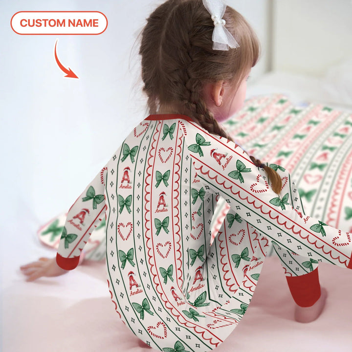 Custom Name Christmas Stripes Convertible Zippy - Zumbamboo