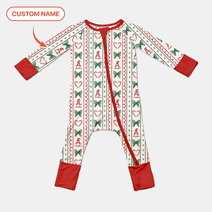 Custom Name Christmas Stripes Convertible Zippy - Zumbamboo