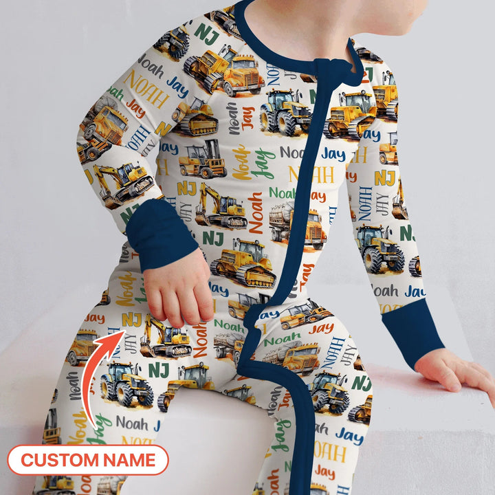 Custom Name Construction Trucks Convertible Zippy - Zumbamboo