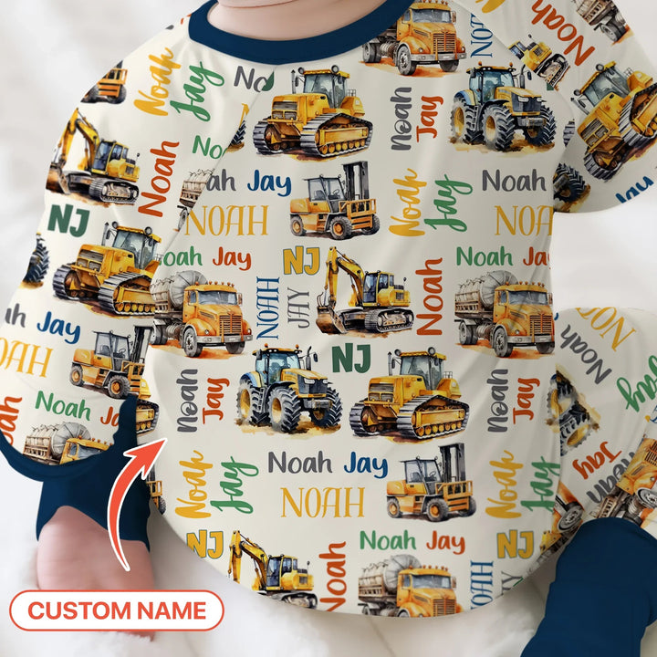 Custom Name Construction Trucks Convertible Zippy - Zumbamboo
