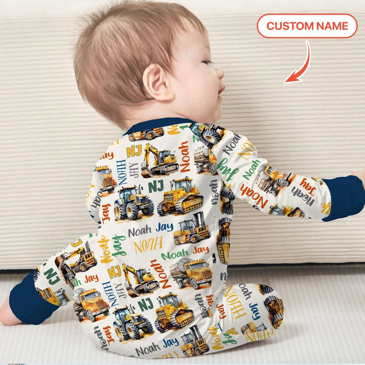 Custom Name Construction Trucks Convertible Zippy - Zumbamboo