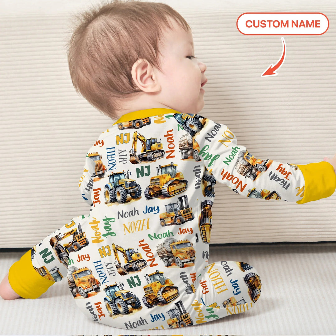 Custom Name Construction Trucks Convertible Zippy - Zumbamboo