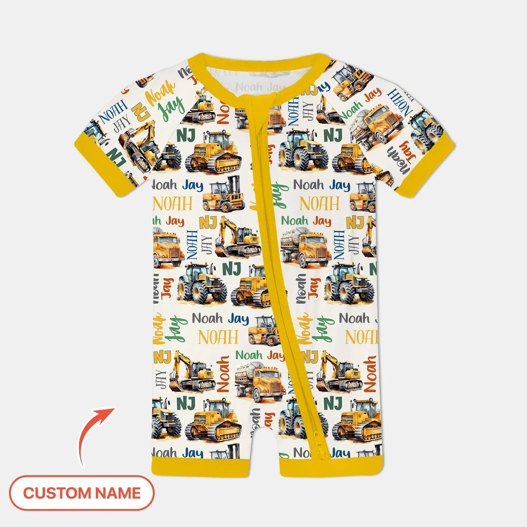 Custom Name Construction Trucks Shorty Zippy - Zumbamboo