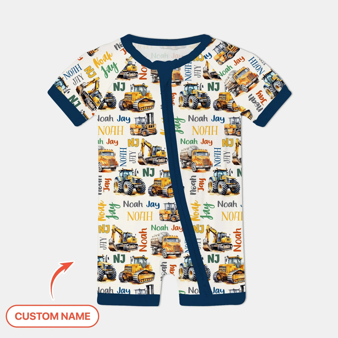 Custom Name Construction Trucks Shorty Zippy - Zumbamboo