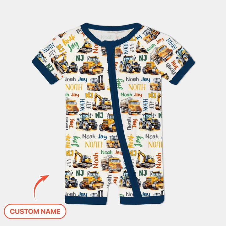 Custom Name Construction Trucks Shorty Zippy - Zumbamboo