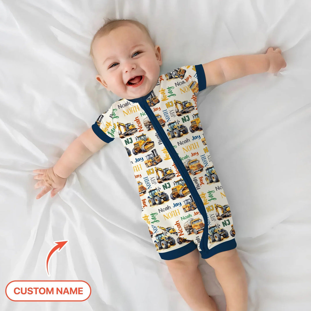 Custom Name Construction Trucks Shorty Zippy - Zumbamboo