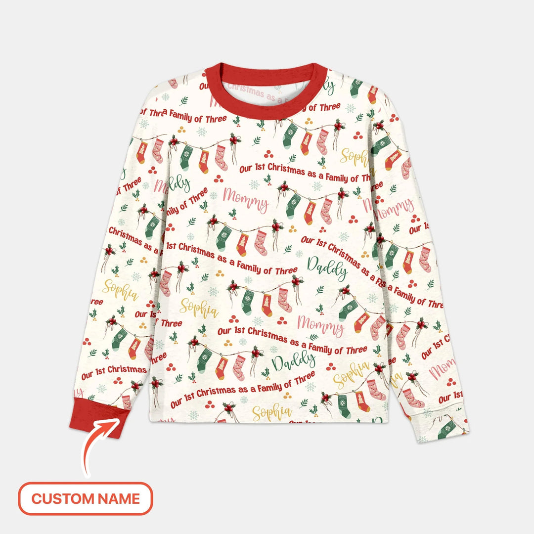 Custom Name Family Christmas Stockings Men's Pajama Set - Zumbamboo