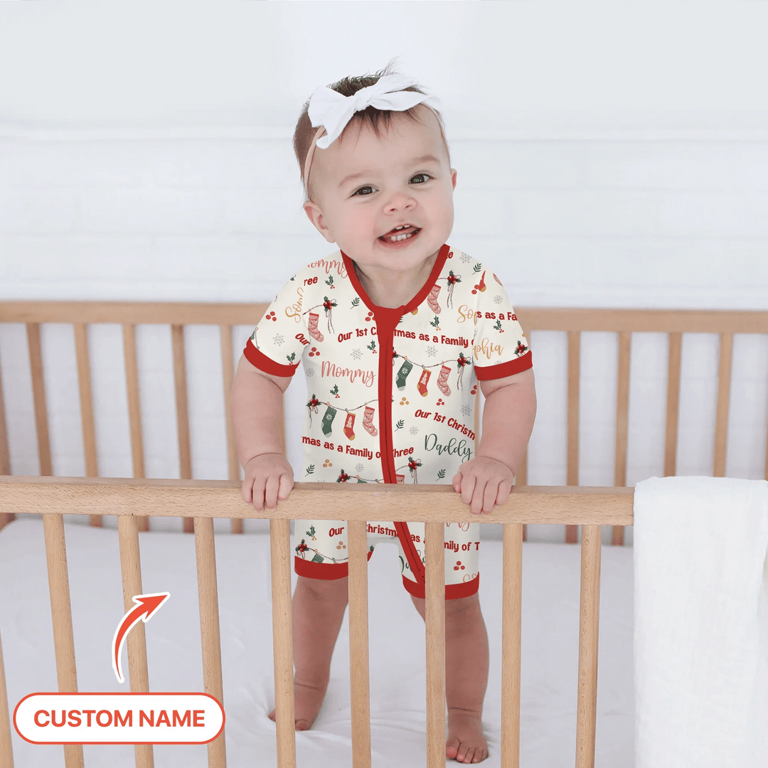 Custom Name Family Christmas Stockings Shorty Zippy , Custom Name Family Christmas Stockings Shorty Zippy - 0-3M