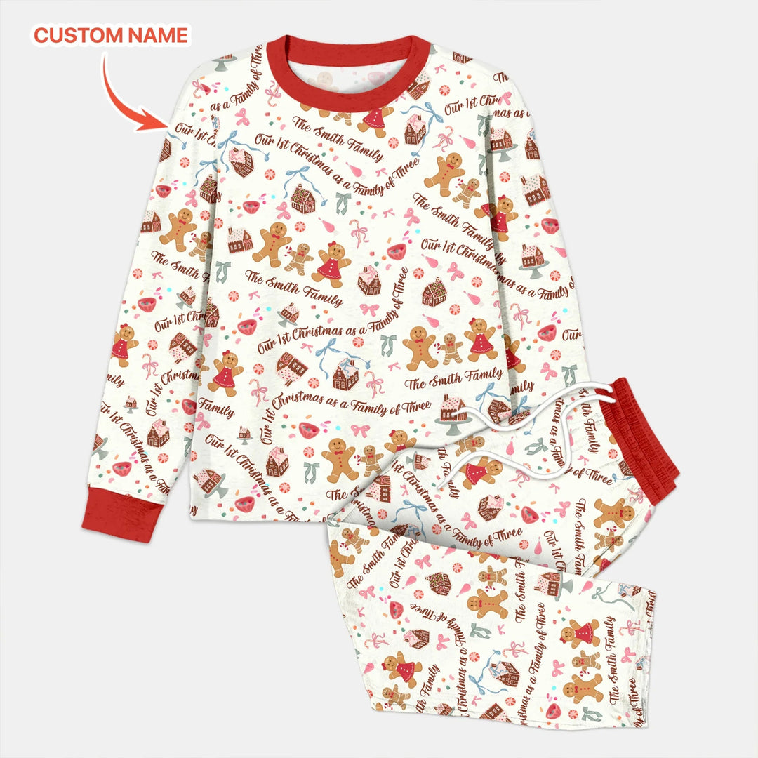 Custom Name Family Gingerbread Men's Pajama Set - Zumbamboo