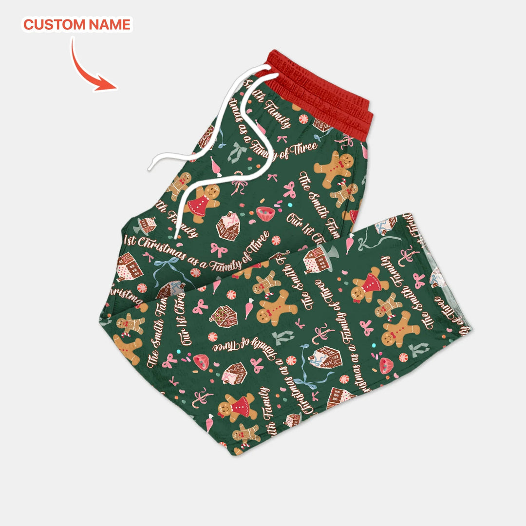 Custom Name Family Gingerbread Men's Pajama Set - Zumbamboo
