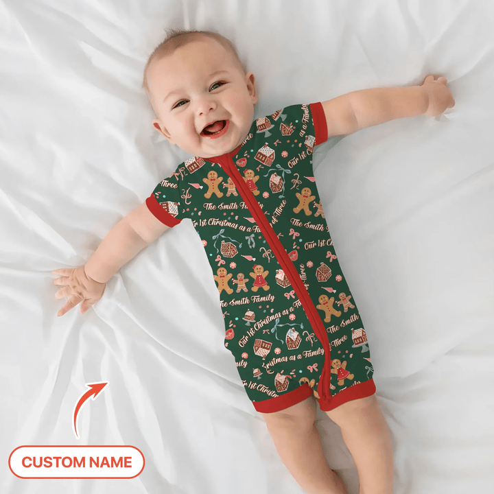 Custom Name Family Gingerbread Shorty Zippy , Custom Name Family Gingerbread Shorty Zippy - 0-3M