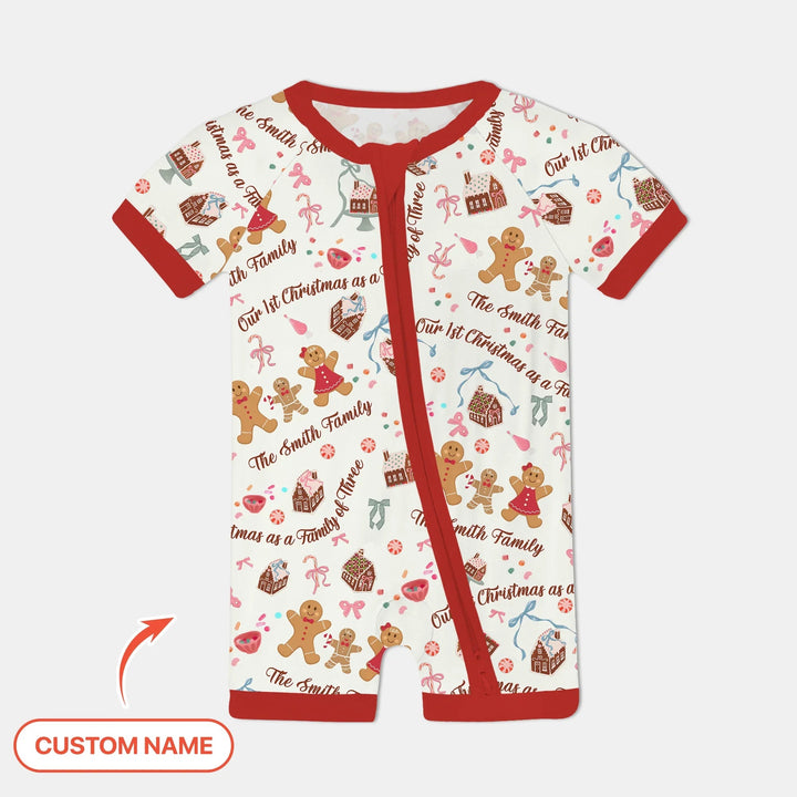 Custom Name Family Gingerbread Shorty Zippy , Custom Name Family Gingerbread Shorty Zippy - 0-3M