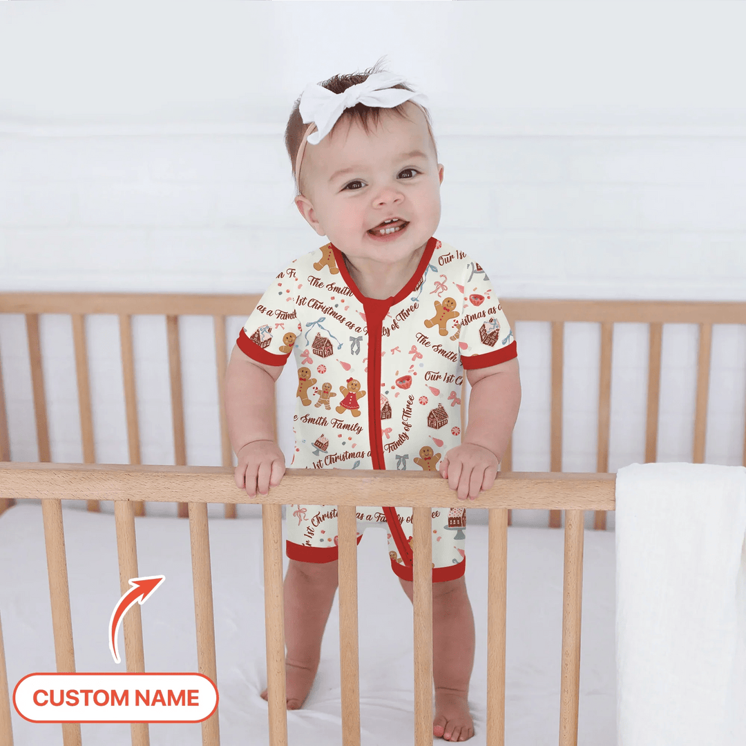 Custom Name Family Gingerbread Shorty Zippy , Custom Name Family Gingerbread Shorty Zippy - 0-3M