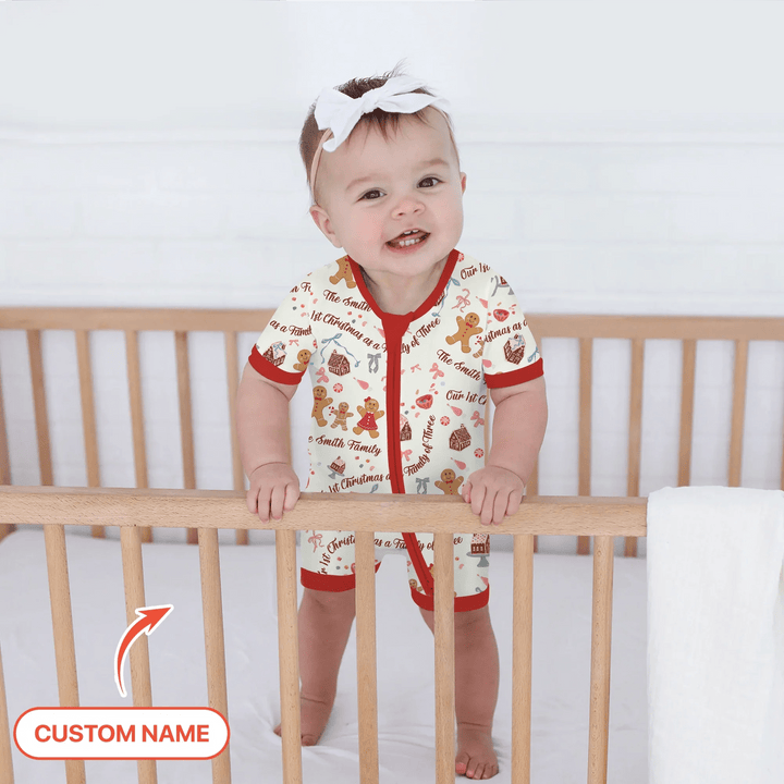 Custom Name Family Gingerbread Shorty Zippy , Custom Name Family Gingerbread Shorty Zippy - 0-3M