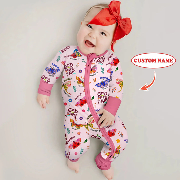 Custom Name God says I am Butterfly Convertible Zippy - Zumbamboo