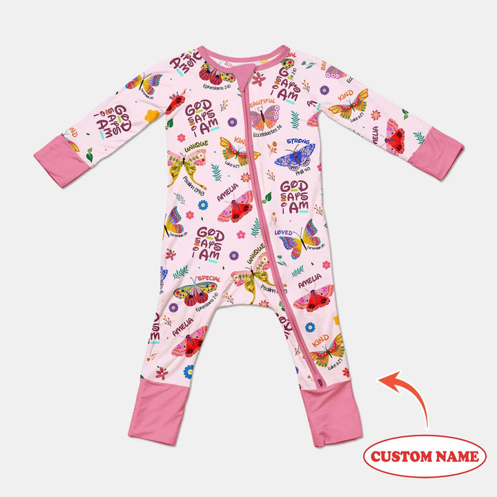 Custom Name God says I am Butterfly Convertible Zippy - Zumbamboo