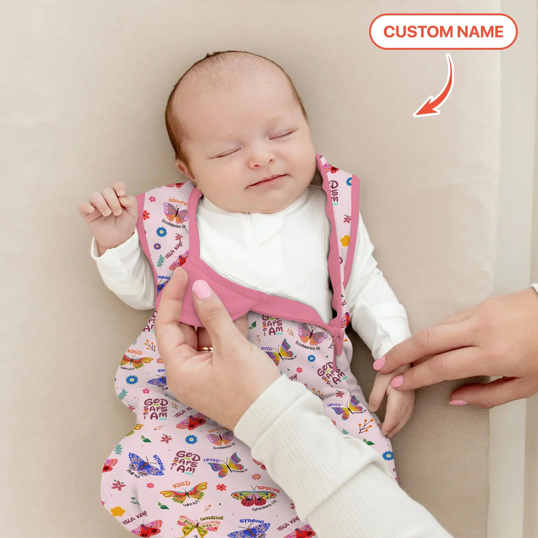Custom Name God says I am Butterfly Sleep Bag - Zumbamboo