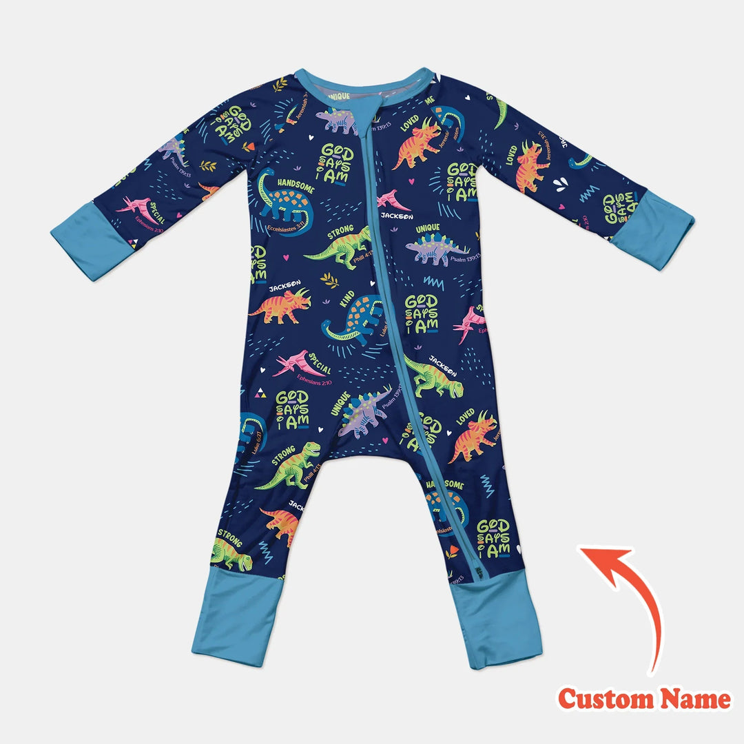 Custom Name God says I am Dinosaur Convertible Zippy - Zumbamboo