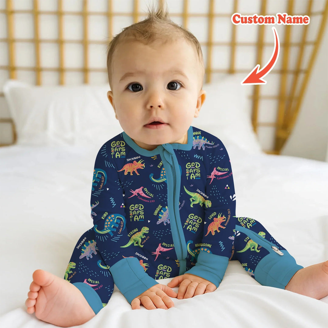 Custom Name God says I am Dinosaur Convertible Zippy - Zumbamboo