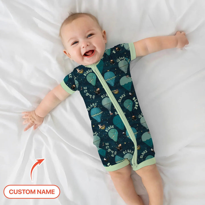 Custom Name Hot Air Balloon Green Shorty Zippy - Zumbamboo