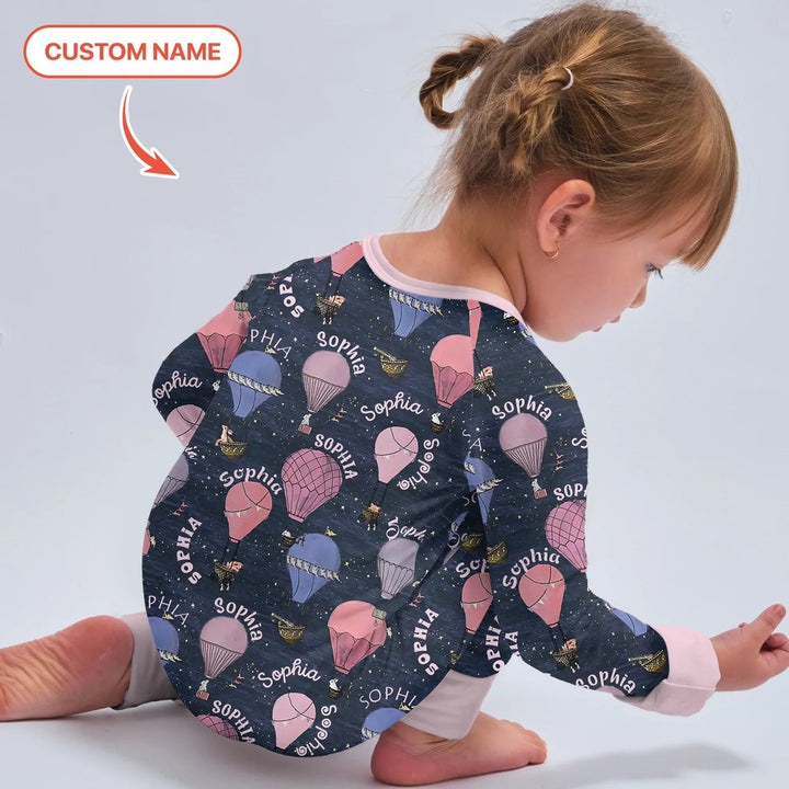 Custom Name Hot Air Balloon Pink Convertible Zippy - Zumbamboo