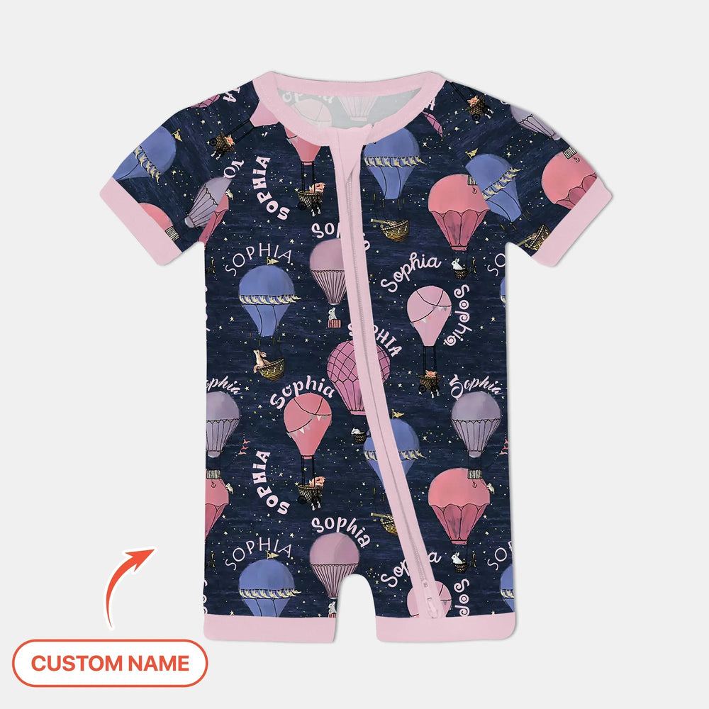 Custom Name Hot Air Balloon Pink Shorty Zippy - Zumbamboo