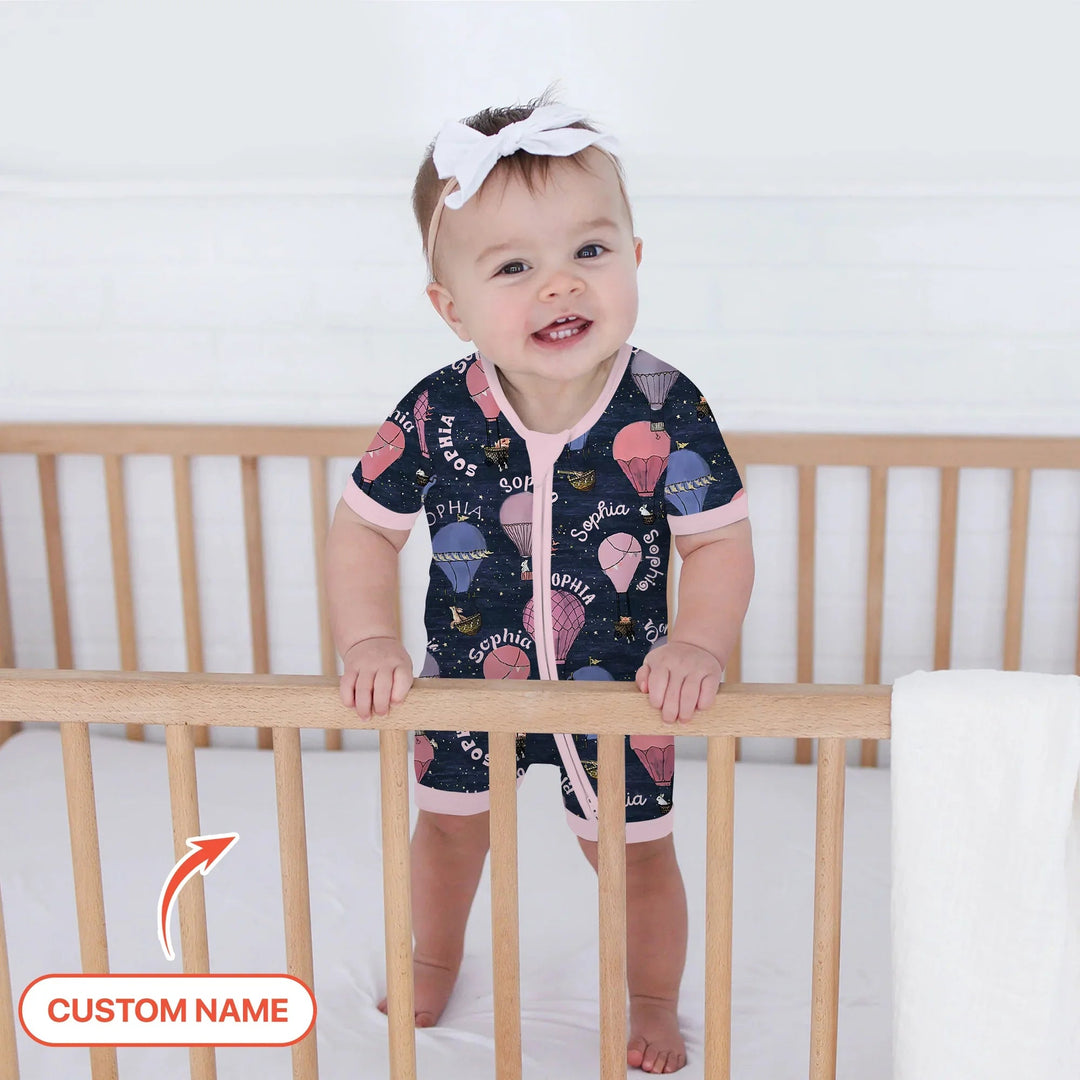Custom Name Hot Air Balloon Pink Shorty Zippy - Zumbamboo