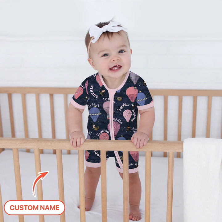 Custom Name Hot Air Balloon Pink Shorty Zippy - Zumbamboo