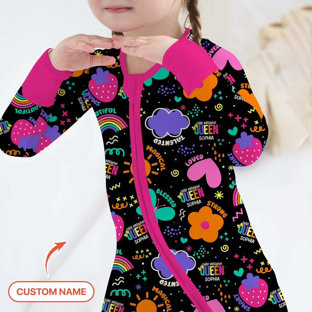 Custom Name Little Melanin Queen Convertible Zippy - Zumbamboo