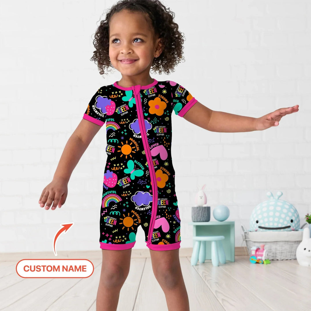 Custom Name Little Melanin Queen Shorty Zippy - Zumbamboo