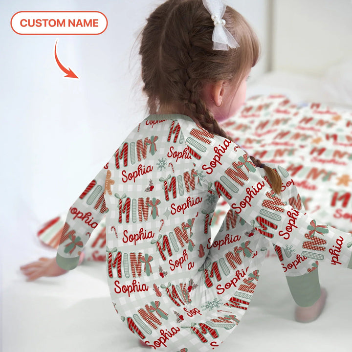 Custom Name Mama Mini Matching Christmas Convertible Zippy (Green) - Zumbamboo