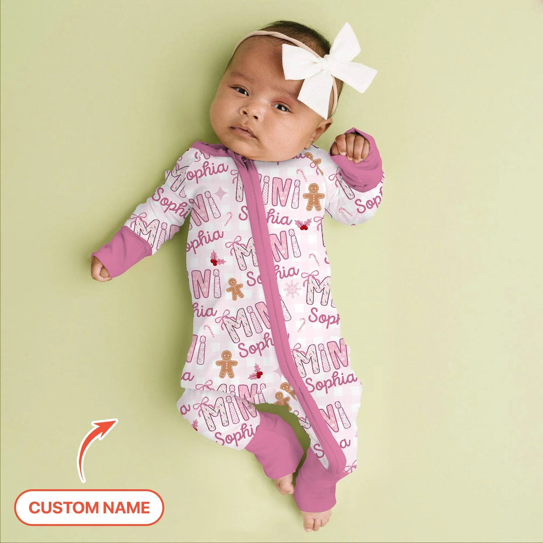 Custom Name Mama Mini Matching Christmas Convertible Zippy (Pink) - Zumbamboo