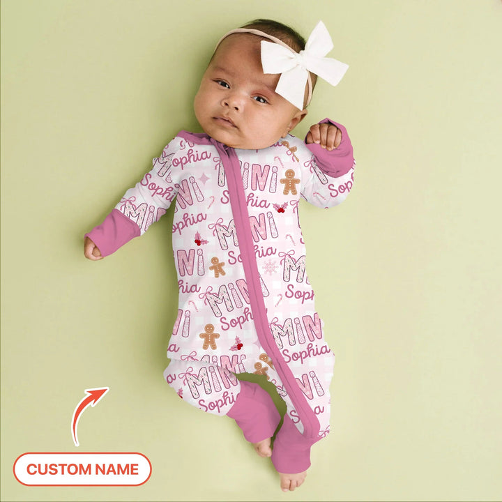 Custom Name Mama Mini Matching Christmas Convertible Zippy (Pink) - Zumbamboo