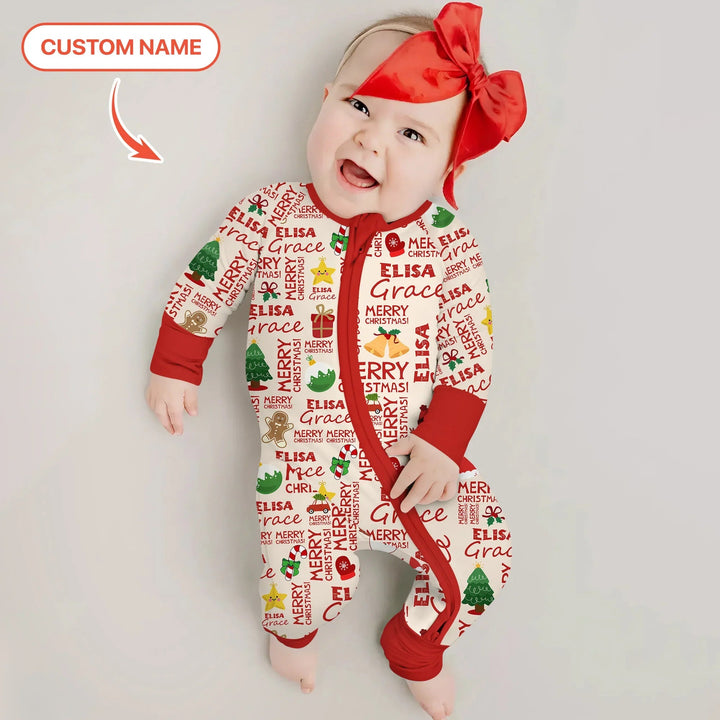 Custom Name Merry Christmas Convertible Zippy - Zumbamboo