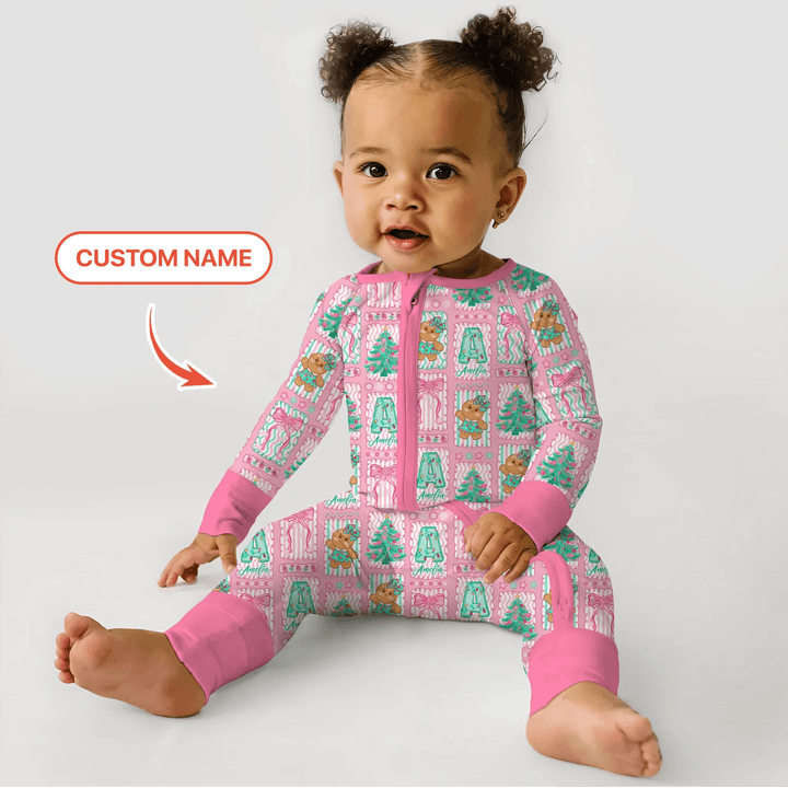 Custom Name "Merry Pink Christmas" Convertible Zippy - Zumbamboo