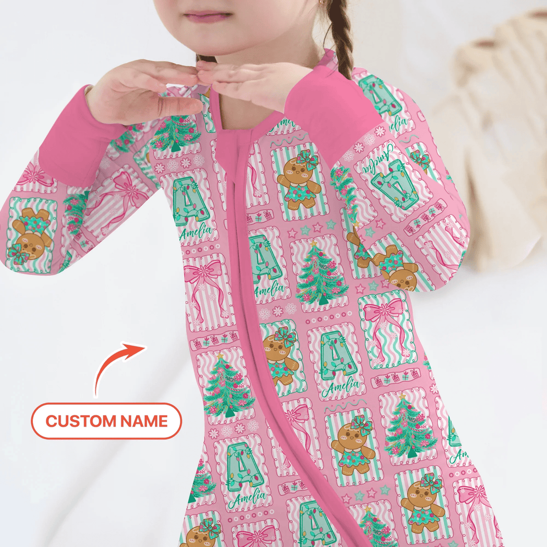 Custom Name "Merry Pink Christmas" Convertible Zippy - Zumbamboo